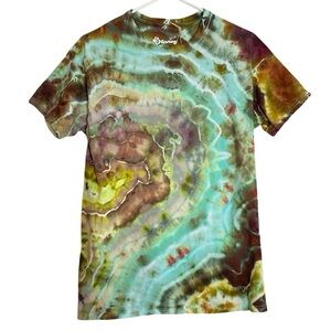 Handmade Geode Tie Dye Tee Tshirt Mens Size Medium Unisex Crewneck Cotton Multi